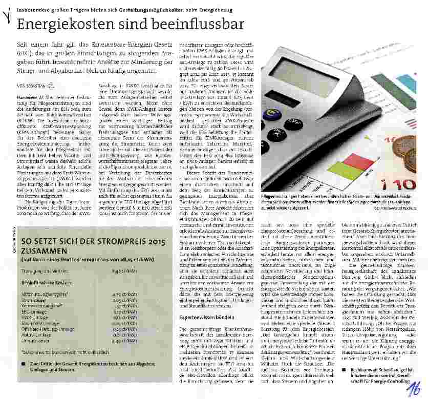 Vorschauseite 1: Energiekosten sind beeinflussbar