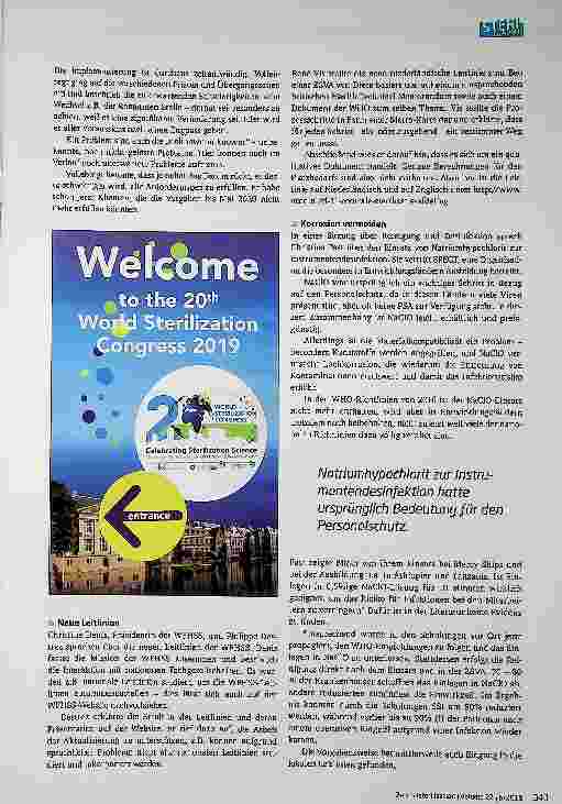 Vorschauseite 4: Weltkongress der Sterilisation in den Niederlanden