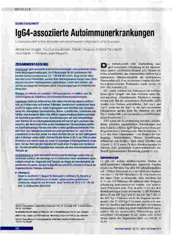Vorschauseite 1: lgG4-assoziierte Autoimmunerkrankungen