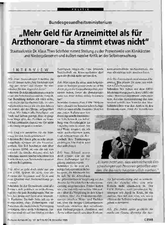 Vorschauseite 1: Mehr Geld für Arzneimittel als für Arzthonorare - da stimmt etwas nicht