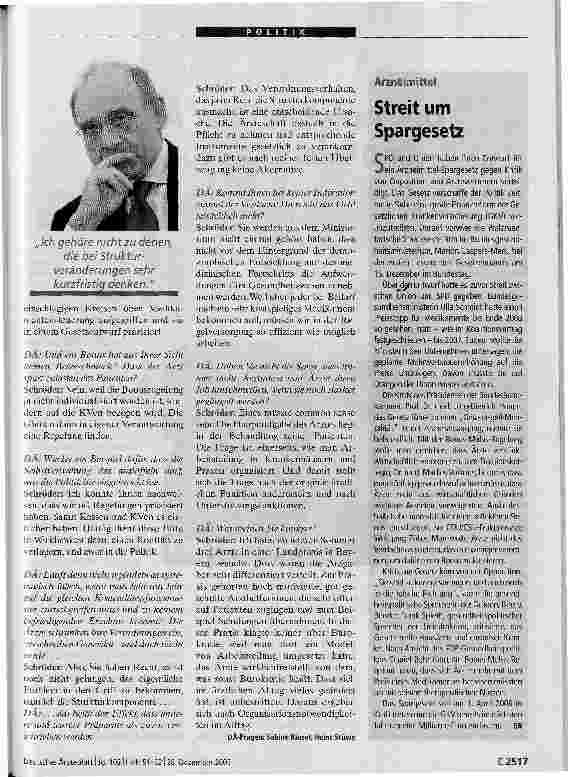 Vorschauseite 3: Mehr Geld für Arzneimittel als für Arzthonorare - da stimmt etwas nicht