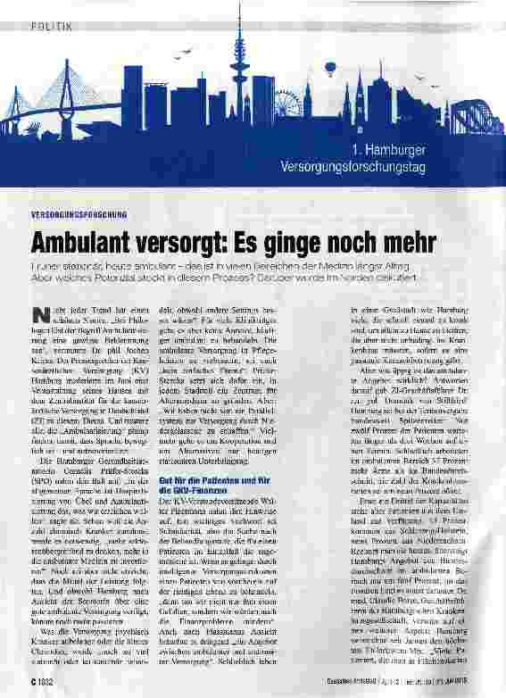 Vorschauseite 1: Ambulant versorgt: Es ginge noch mehr