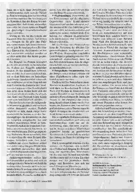 Vorschauseite 2: Transparenz als beste VorsorgeArzthaftungsrecht