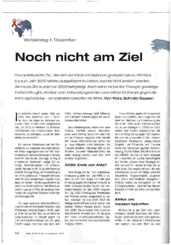 Vorschauseite 1: Noch nicht am Ziel