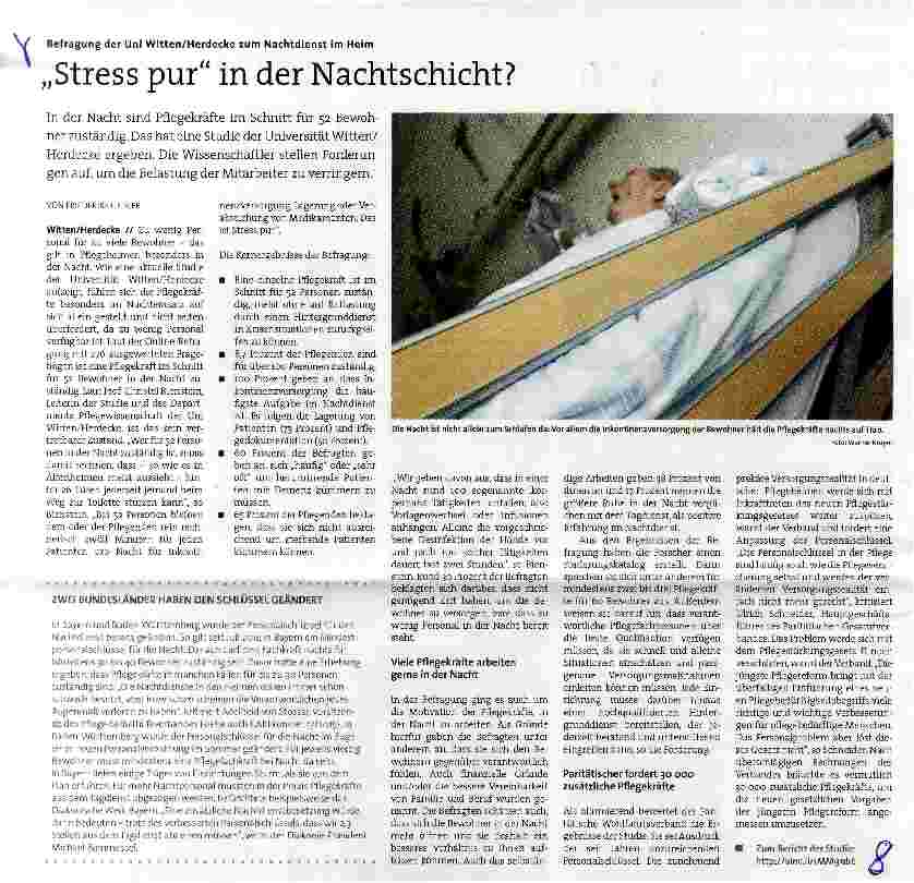 Vorschauseite 1: „Stress pur in der Nachtschicht?