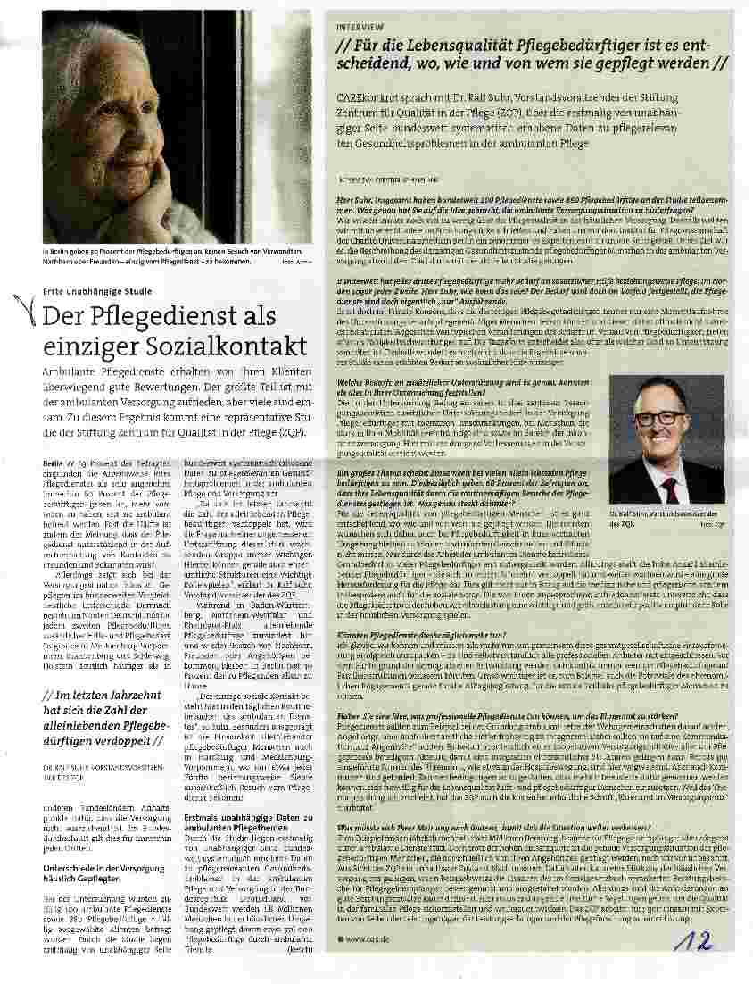 Vorschauseite 1: Der Pflegedienst als einziger Sozialkontakt