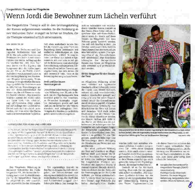Vorschauseite 1: Wenn Jordi die Bewohner zum Lächeln verführt