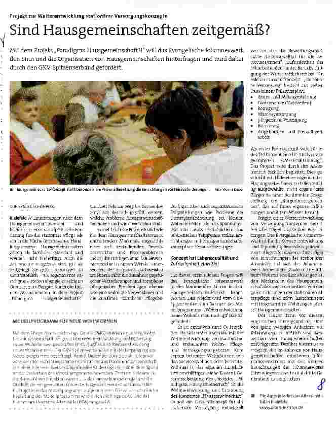 Vorschauseite 1: Sind Hausgemeinschaften zeitgemäß?