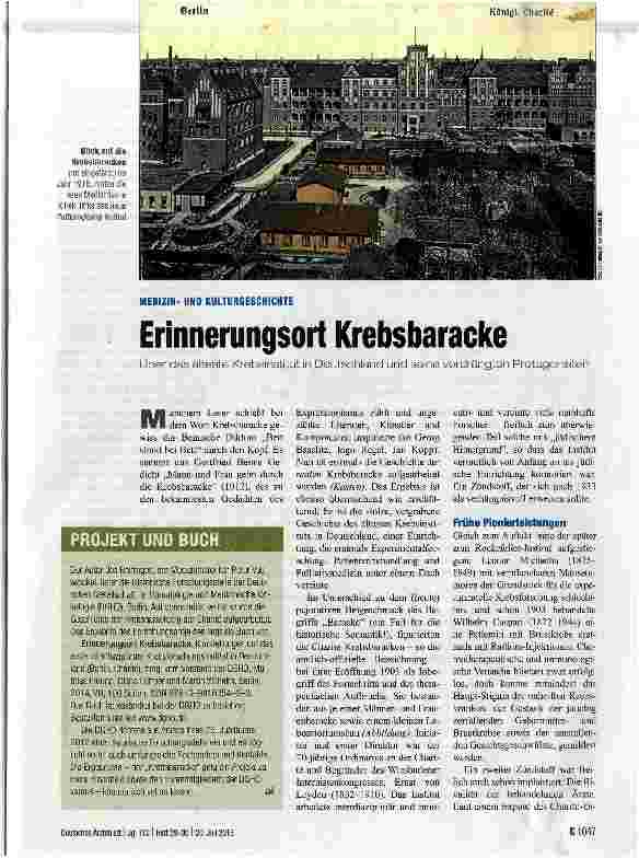 Vorschauseite 1: Erinnerungsort Krebsbaracke