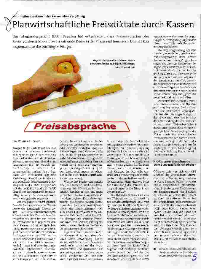 Vorschauseite 1: Planwirtschaftliche Preisdiktate durch Kassen