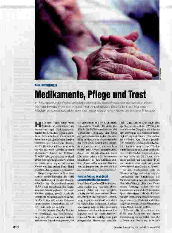 Vorschauseite 1: Medikamente, Pflege und Trost