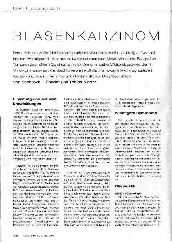 Vorschauseite 1: BLASENKARZINOM