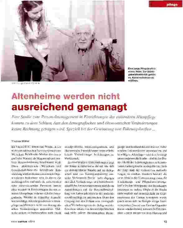 Vorschauseite 1: Altenheime werden nicht ausreichend gemanagt