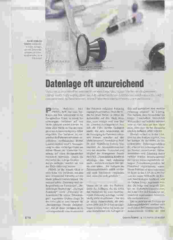 Vorschauseite 1: Datenlage oft unzureichend