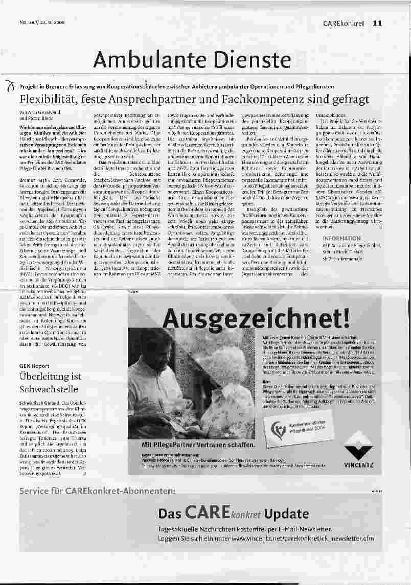 Vorschauseite 1: Flexibilität, feste Ansprechpartner und Fachkompetenz sind gefragt