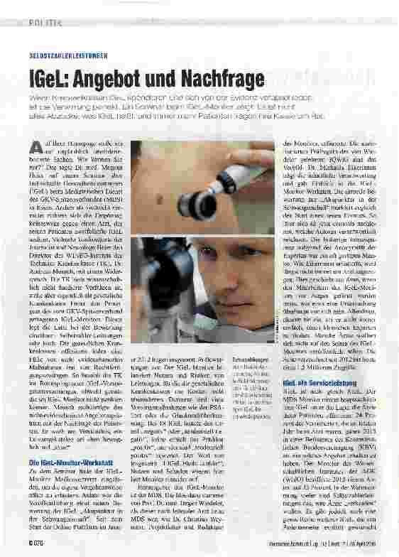 Vorschauseite 1: IGeL: Angebot und Nachfrage