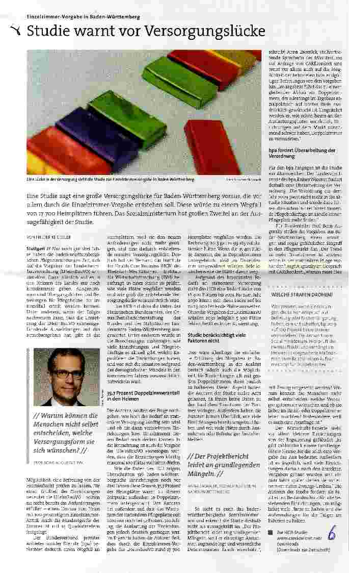 Vorschauseite 1: Studie warnt vor Versorgungslücke