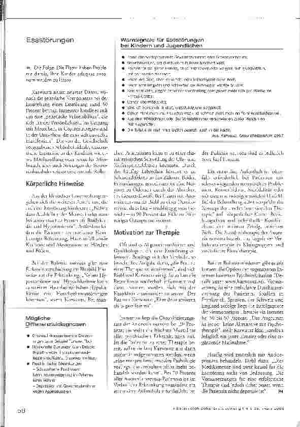 Vorschauseite 3: Essstörungen - Eher dramatisieren als bagatellisieren