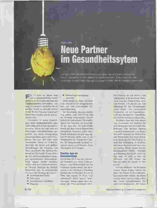 Vorschauseite 1: Neue Partner im Gesundheitssytem