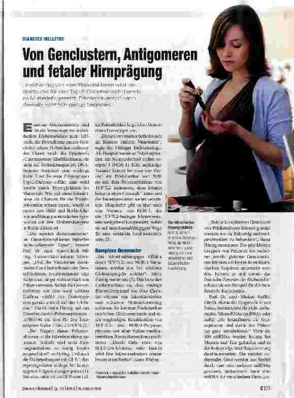 Vorschauseite 1: Von Genclustern, Antigomeren und fetaler Hirnprägung