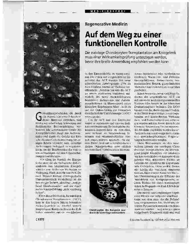 Vorschauseite 1: Auf dem Weg zu einer funktioneilen Kontrolle