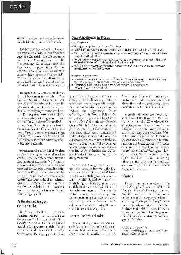 Vorschauseite 2: Ja nicht aufdringlich und/oder martkschreierisch - Wenn Ärzte werben