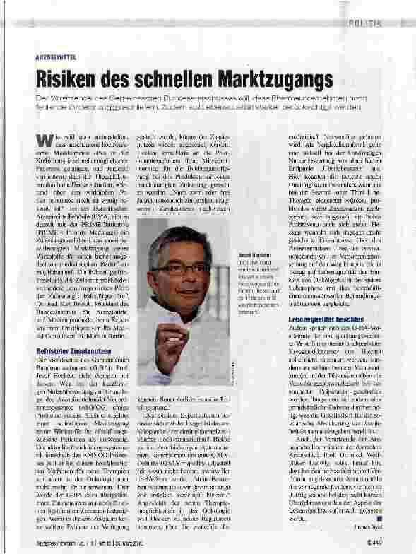 Vorschauseite 1: Risiken des schnellen Marktzugangs