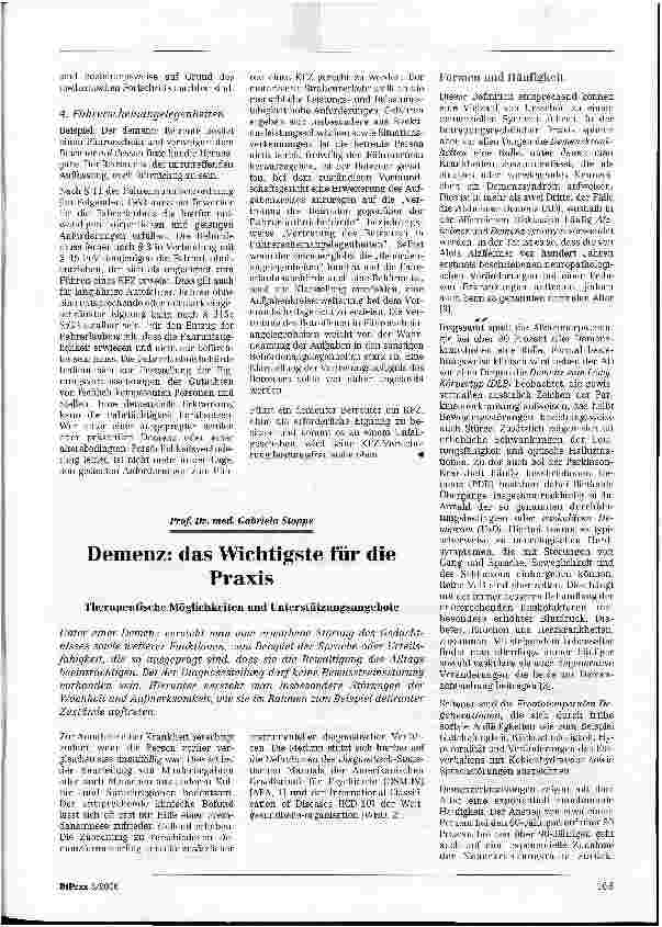 Vorschauseite 1: Demenz: das Wichtigste für die Praxis - Therapeutische Möglichkeiten und Unterstützungsangebote