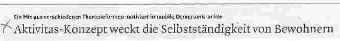 Vorschauseite 1: Aktivitas-Konzept weckt die Selbstständigkeit von Bewohnern