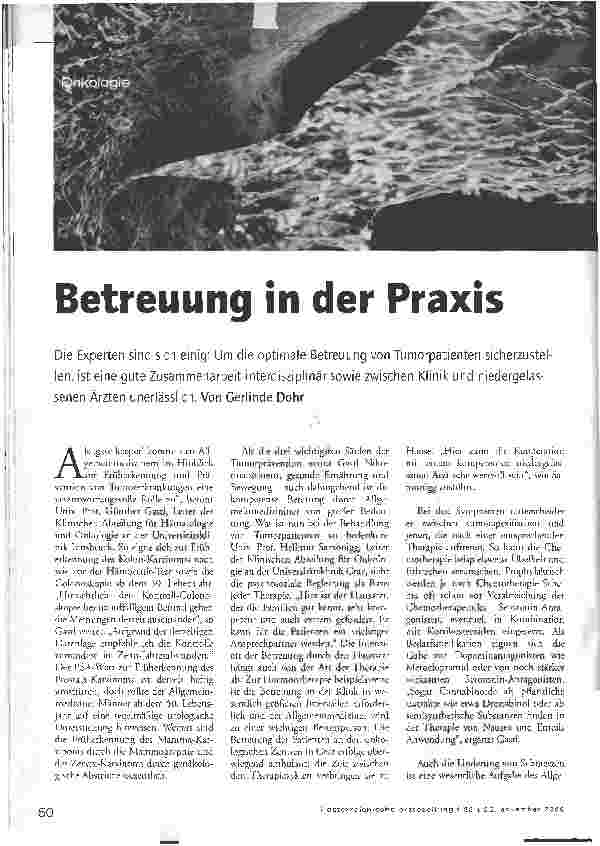 Vorschauseite 1: Onkologie - Betreuung in der Praxis
