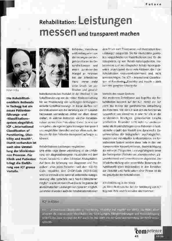 Vorschauseite 1: Rehabilitation: Leistungen messen und transparent machen