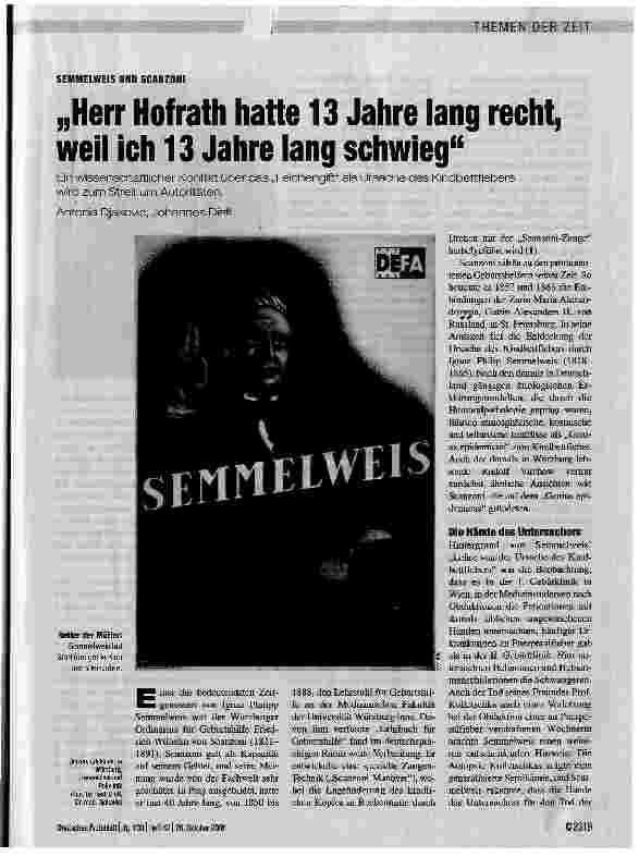 Vorschauseite 1: Herr Hofrath hatte 13 Jahre lang recht, weil ich 13 Jahre lang schwieg