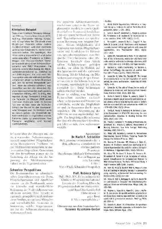 Vorschauseite 3: Die Adhärenz: Ein wichtiges Element in der Betreuung von Chronischkranken