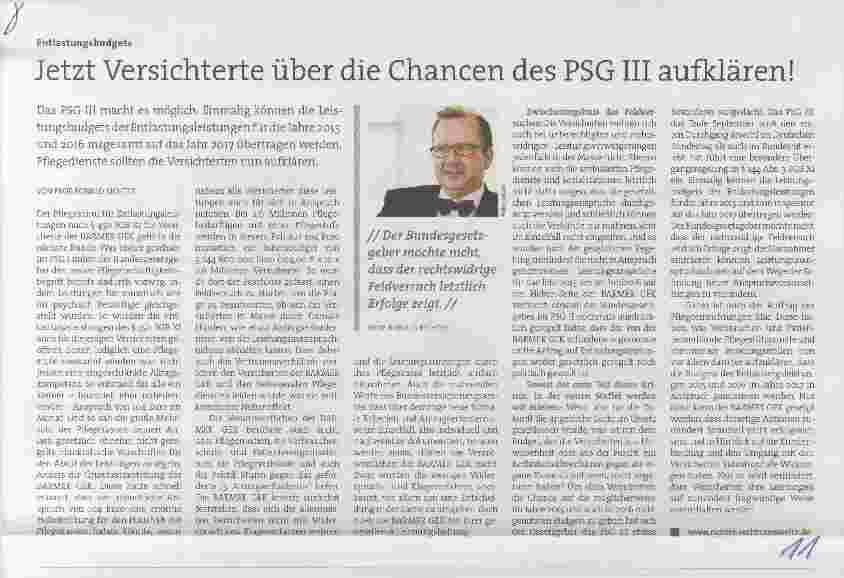 Vorschauseite 1: Jetzt Versichterte über die Chancen des PSGIII aufklären!