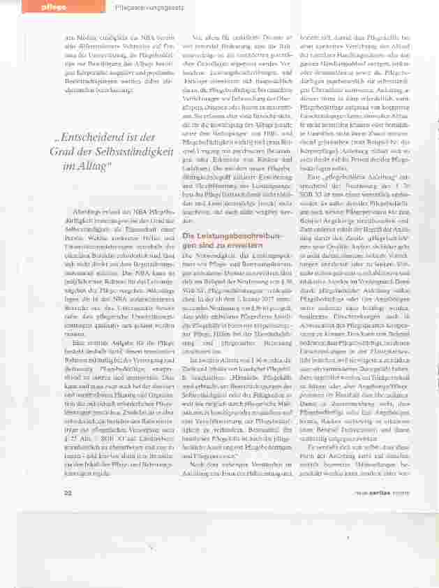 Vorschauseite 3: Neu definierte Pflegebedürftigkeit bringt Systemwechsel