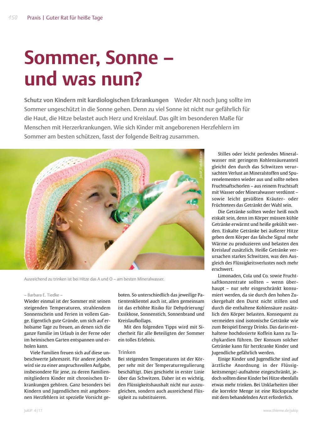 Vorschauseite 1: Sommer, Sonne – und was nun?