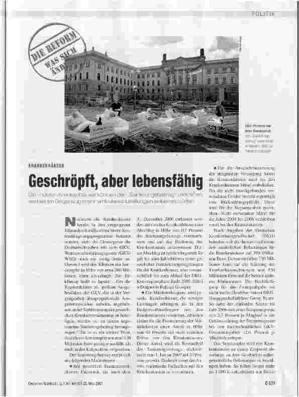 Vorschauseite 1: Geschröpft, aber lebensfähig