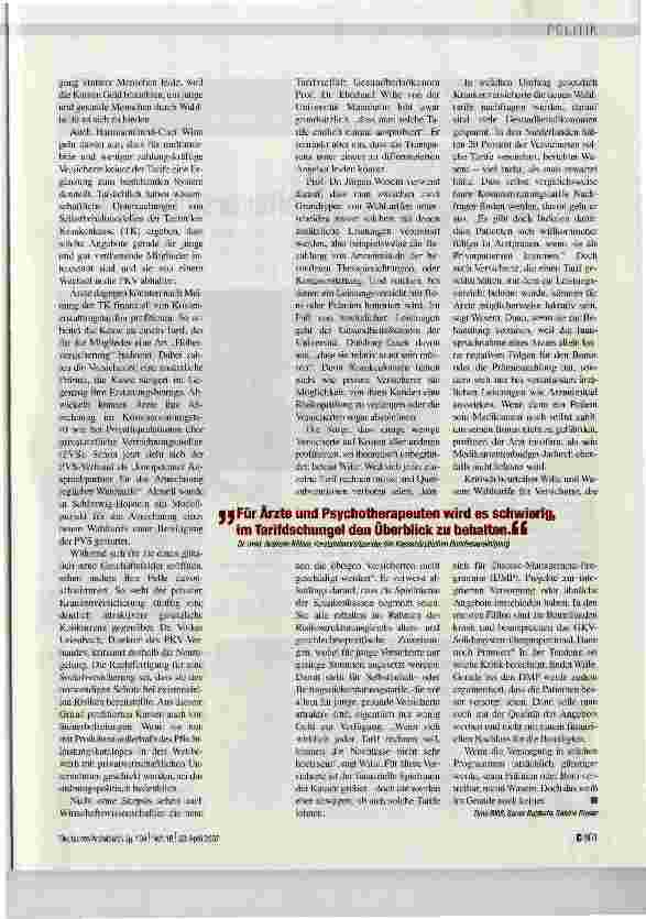 Vorschauseite 3: Freiheit für Versicherte, Arbeit für Ärzte