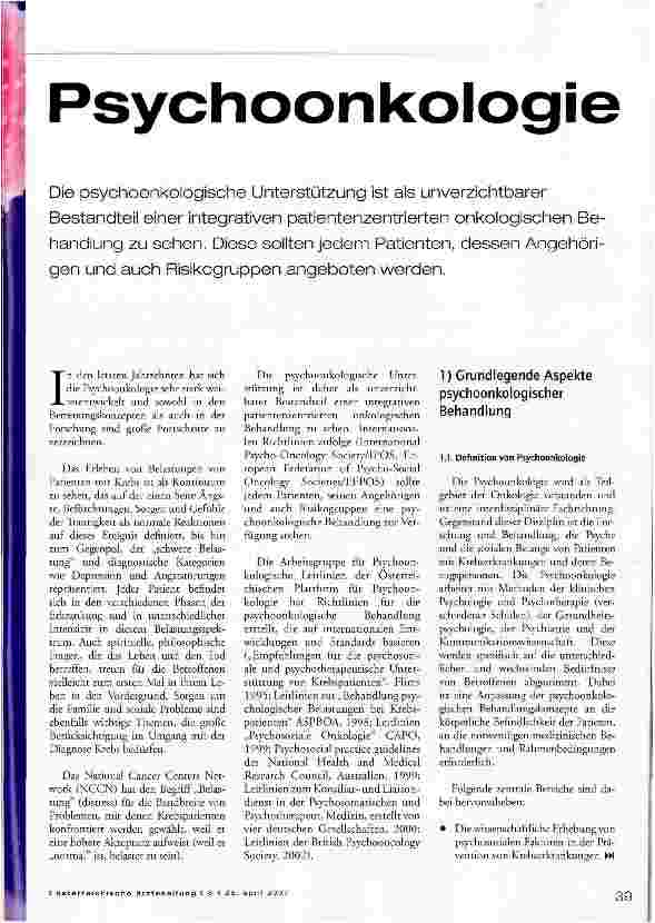 Vorschauseite 2: Psychoonkologie