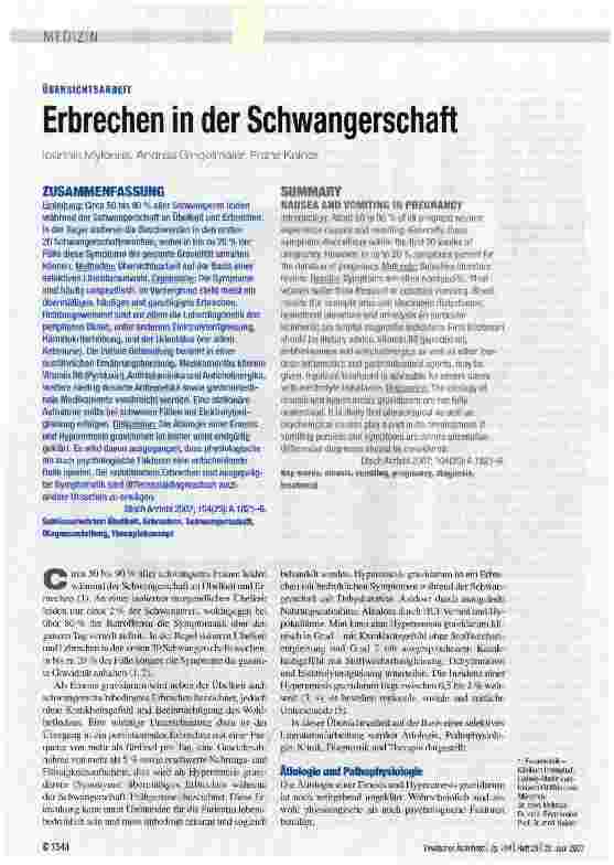 Vorschauseite 1: Erbrechen in der Schwangerschaft