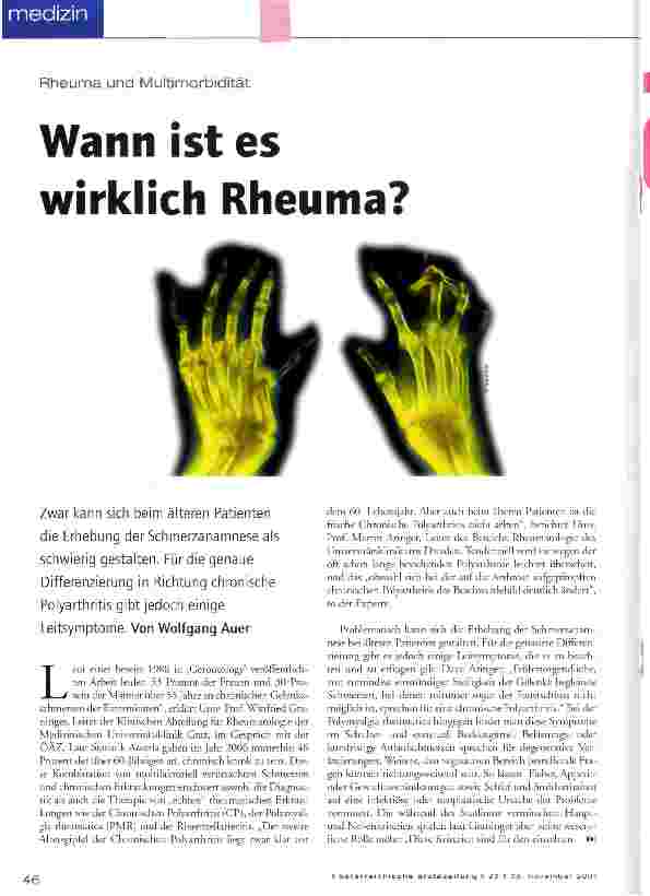 Vorschauseite 1: Wann ist es wirklich Rheuma?