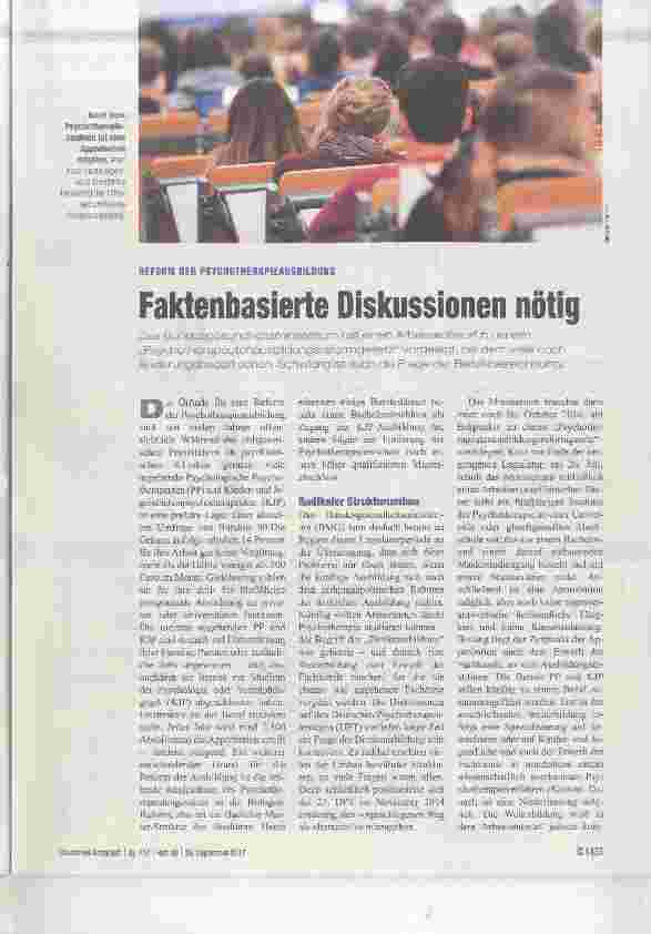 Vorschauseite 1: Faktenbasierte Diskussionen nötig