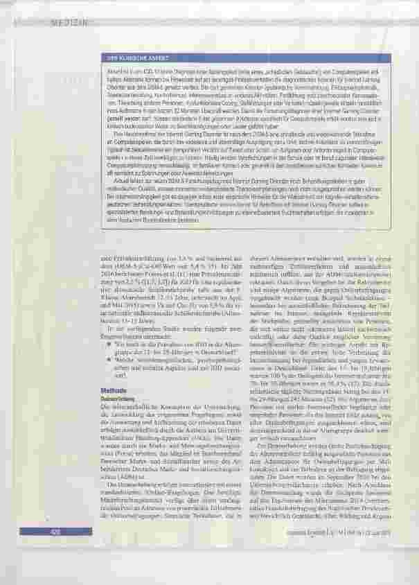 Vorschauseite 2: Prävalenz und psychosoziale Korrelate von Internet Gaming Disorder