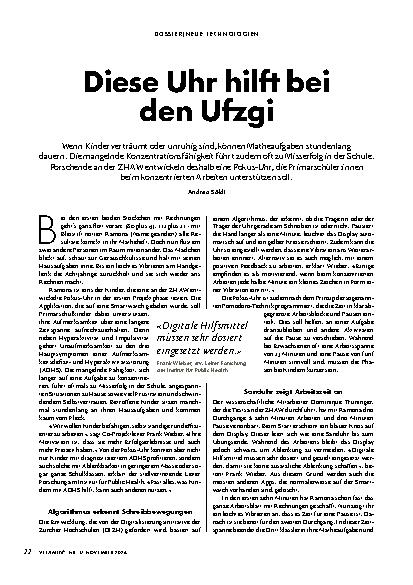 Vorschauseite 1: Diese Uhr hilft bei den Aufgaben.