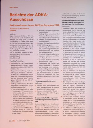 Vorschauseite 1: Berichte der ADKA- Ausschüsse