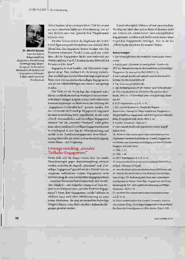 Vorschauseite 3: Ehrenamt und Freiwilligen-Engagement mit Mindestlohn?