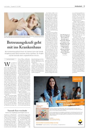 Vorschauseite 1: Betreuungskraft geht mit ins Krankenhaus