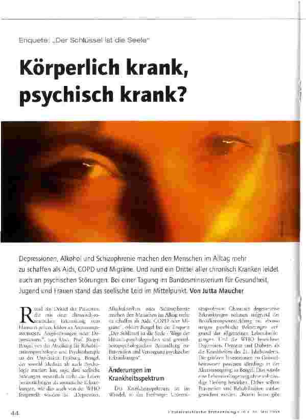 Vorschauseite 1: Körperlich krank, psychisch krank?