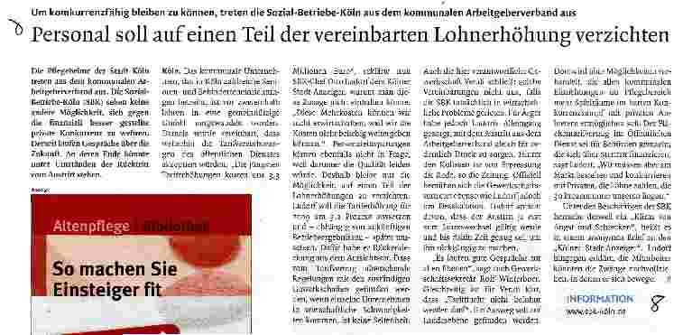 Vorschauseite 1: Personal soll auf einen Teil der vereinbarten Lohnerhöhung verzichten