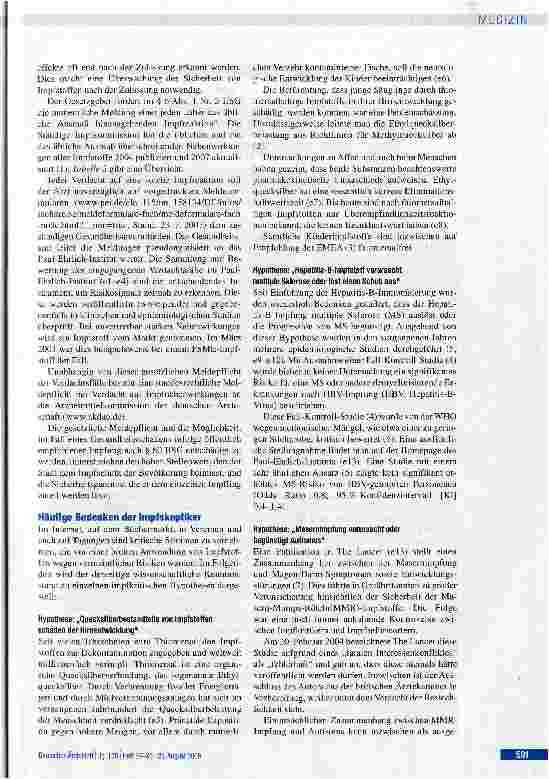 Vorschauseite 2: Impfsicherheit heute